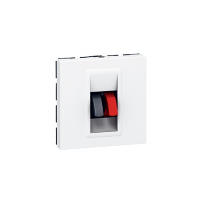 Prise haut-parleur Prog Mosaic - bornier 4 mm² - 2 modules - Blanc